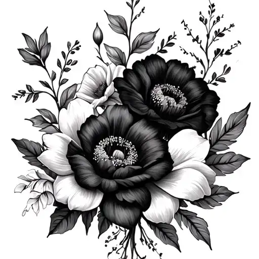 flowers and bible scripture designs embedded within tattoo design idea