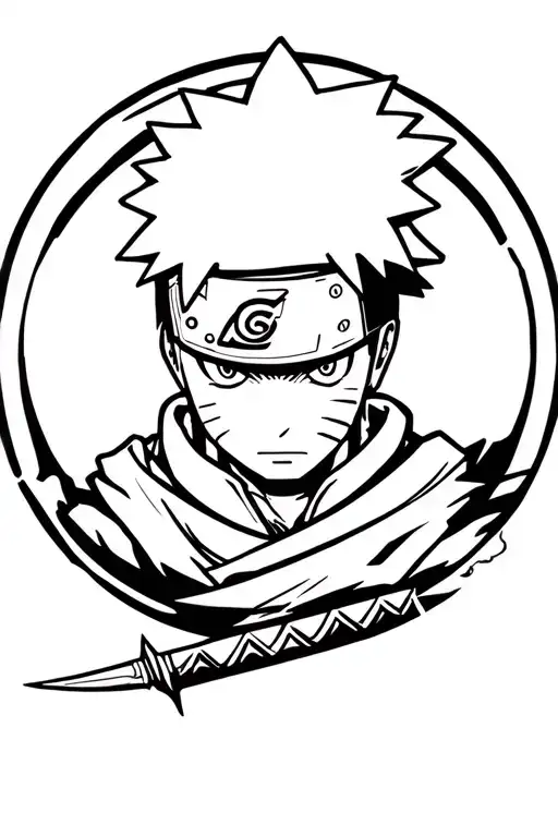 Naruto on a kunai tattoo design idea