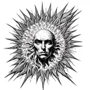 thunderstorm parted by the sun tattoo design idea