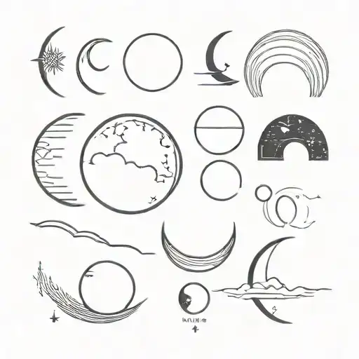 moon phases tattoo design idea