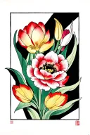 tulips and civil engineering tattoo design idea