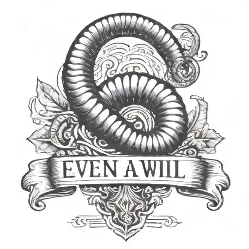 A realistic worm with the words "even a worm will turn" above/below it  tattoo design idea