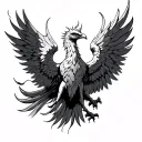 phoenix with outstretched wings tattoo design idea