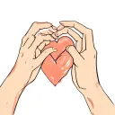 hands molding clay into a heart shape tattoo design idea