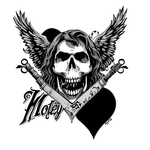 Motley Crue kickstart my heart tattoo design idea