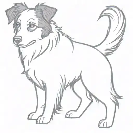 Dog border collie portrait tattoo tattoo design idea