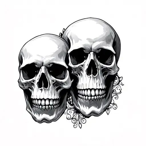 skulls representing dark periods tattoo design idea