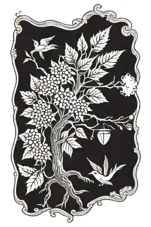 crown tree tattoo design idea