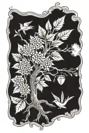 crown tree tattoo design idea