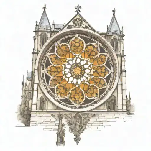 notre dame rose window tattoo design idea