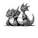 pokemon, blastoise, charizard and venasaur on top of each other tattoo design idea