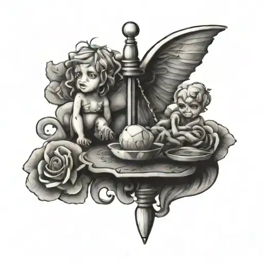 child scale balance 06/10/2024 tattoo design idea
