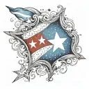 Cuban flag star filled sky tattoo design idea