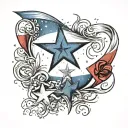 Cuban flag star filled sky tattoo design idea