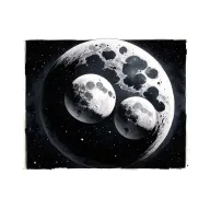 planet venus and moon tattoo design idea