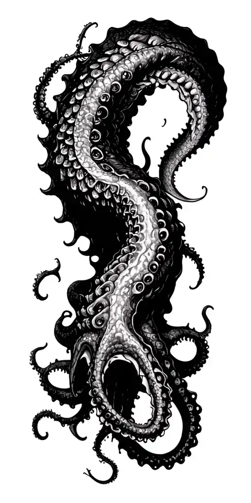 kraken wrapping its tentacles tattoo design idea