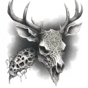 stag skull tattoo design idea
