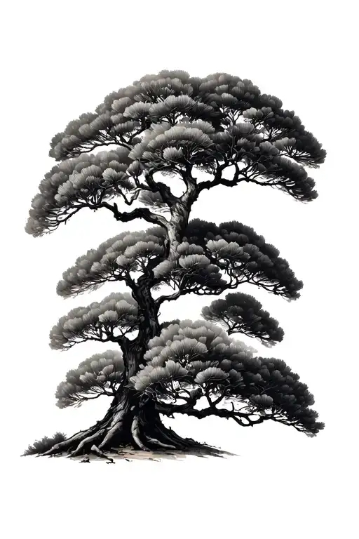 acacia tree tattoo design idea