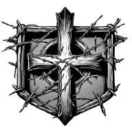 cross with barb wire tattoo design idea