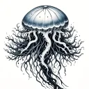 tree of life in the form of a jellyfish tattoo design idea