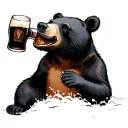 black bear drinking guinness tattoo design idea