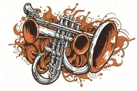 trumpet tattoo design idea