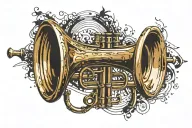 trumpet tattoo design idea