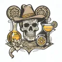 minimalist tequila shot glass tattoo design idea