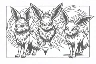 Eevee evoluciones tattoo design idea