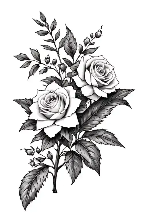 hyssop, myrrh, Lillie's, rose of Sharon, palm branch, cross tattoo design idea