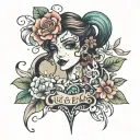 Victoria Evan Isabella written tattoo design idea