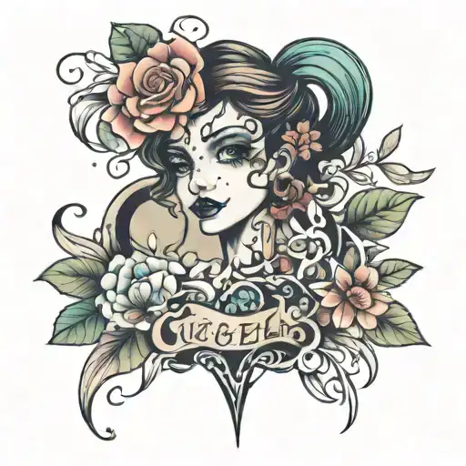 Victoria Evan Isabella written tattoo design idea