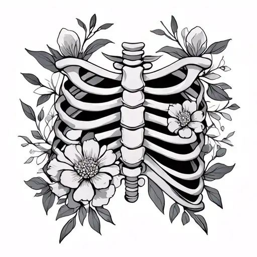 fine line floral rib cage tattoo tattoo design idea