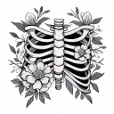 fine line floral rib cage tattoo tattoo design idea