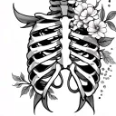 fine line floral rib cage tattoo tattoo design idea