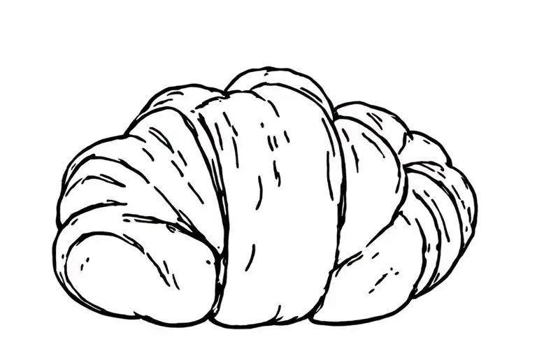 croissant bread tattoo design idea