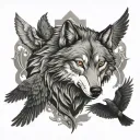 wolf amongst ravens tattoo design idea
