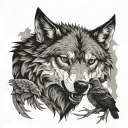 wolf amongst ravens tattoo design idea