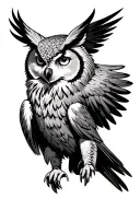 owl wolf bear falcon diving tattoo design idea