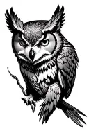 owl wolf bear falcon diving tattoo design idea