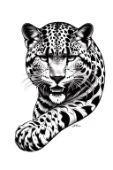 forearm sleeve, snow leopard, knife tattoo design idea