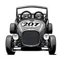 derby car 207 number tattoo design idea