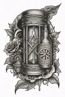accident, Alcohol, Prison, Time, Addiction tattoo design idea