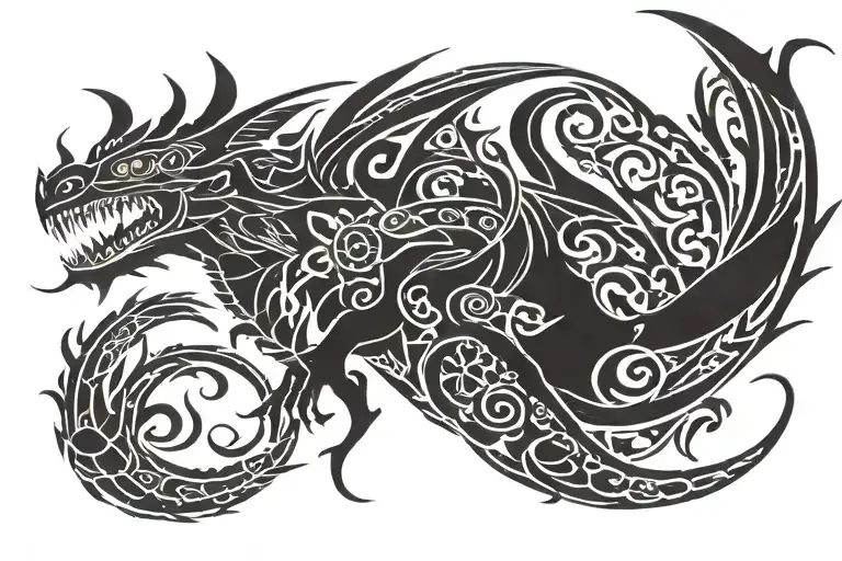 toothless dragon tattoo design idea