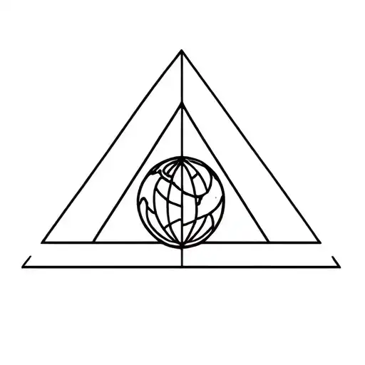 Triangle earth sign tattoo design idea