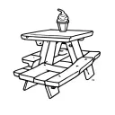 picnic table ice cream tattoo design idea