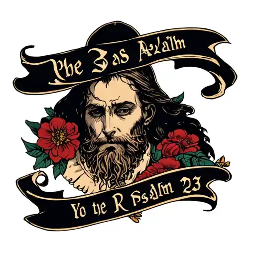 psalm 23 as a picture tattoo design idea