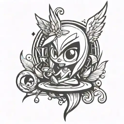 small hazbin hotel angel dust  tattoo design idea