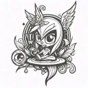 small hazbin hotel angel dust  tattoo design idea