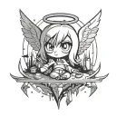 small hazbin hotel angel dust  tattoo design idea